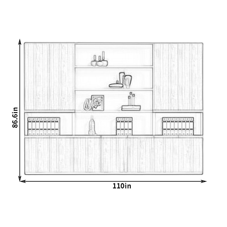 Angelinne 110'' Wide 6 - Shelf Storage Cabinet